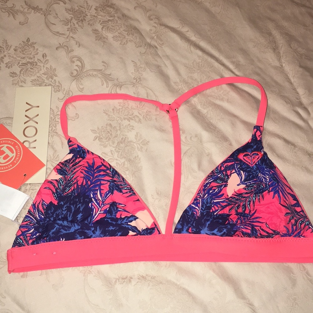 ROXY hot pink reversible bikini top